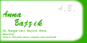 anna bajzik business card